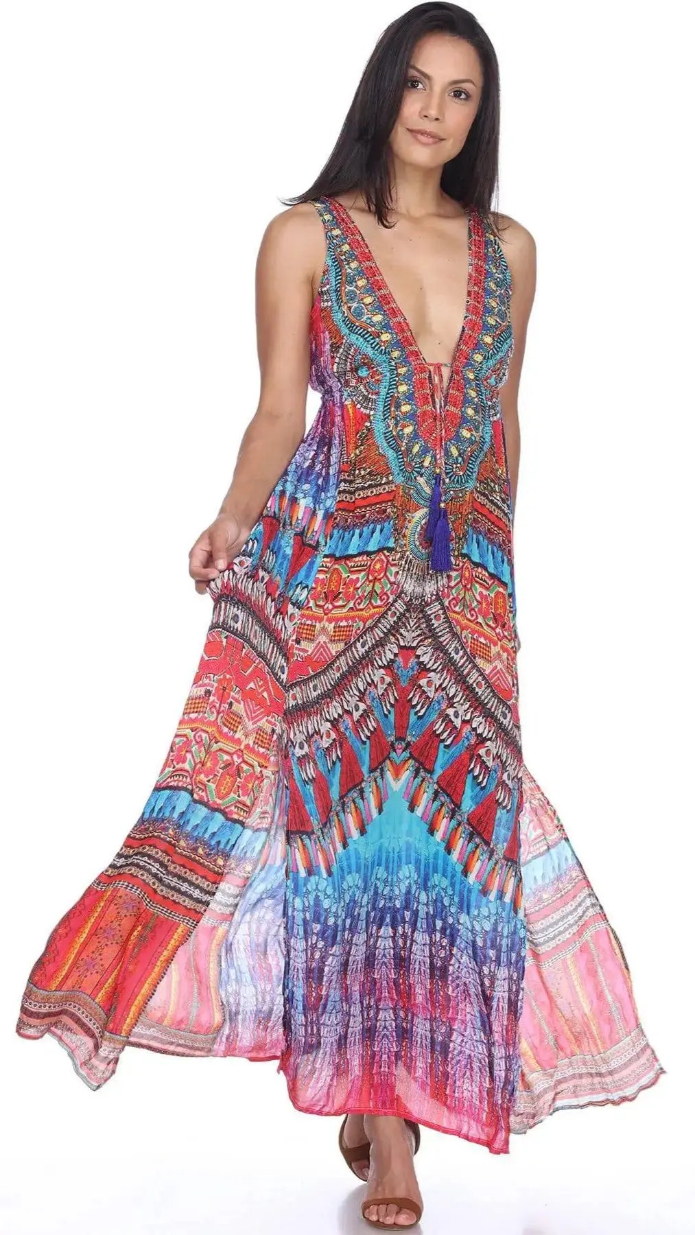 Resort Beach 2 Two Slit Party Maxi Long Dresses for Women - Sun Beach Club Dresses, Summer Wedding and Casual Evening - La Moda Clothings