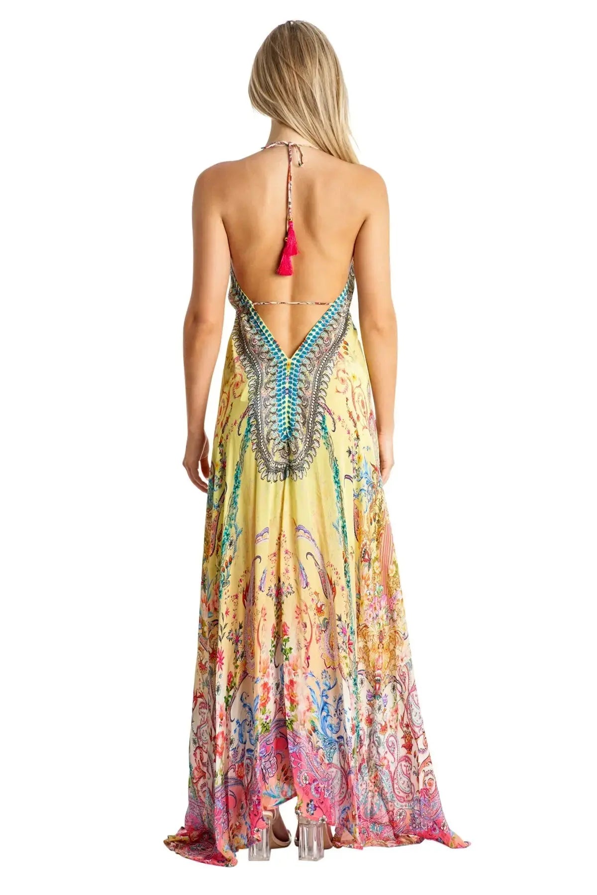 Resortwear Maxi Halter Dress for Summer Vacations La Moda Clothing mxd