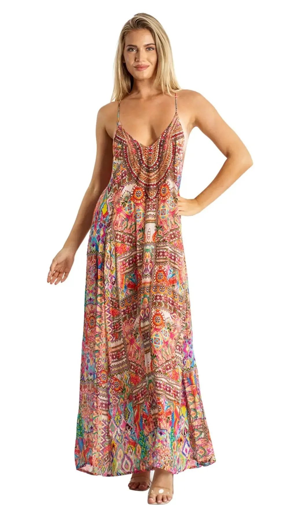 spaghetti strap dress beach wedding dress resort wear summer dress cruise dress island vacation dress lightweight adjustable strap maxi dress