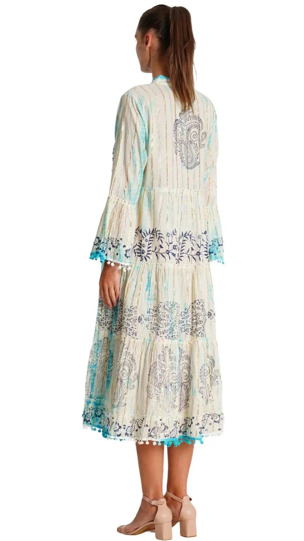 Tie Dye Embroidered Shirt Dress La Moda Clothing