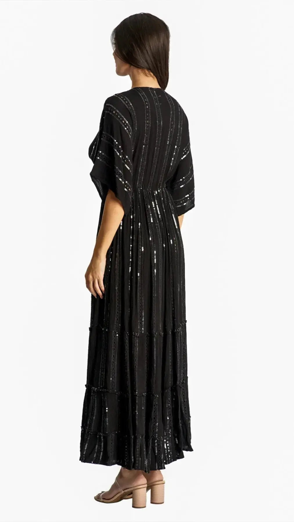 white embellished maxi resort vacation dress - La Moda Clothing