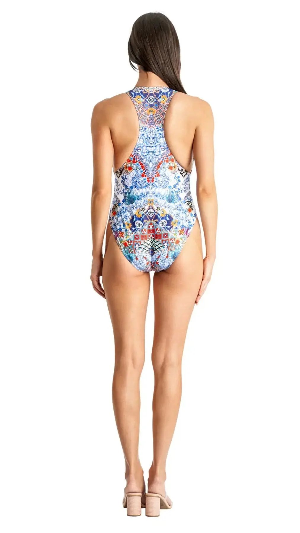 Zip-Up One-Piece Swimsuit - La Moda Clothing