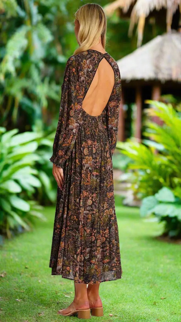 Backless Maxi Dress - Designer Maxi Dress | Elegant Kaftan Cover Up Dress | Club Moda USA