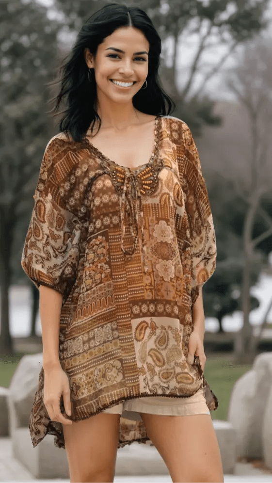 Beaded Kaftan Cover-Up - Premium Resort Wear | Luxury Caftan for Vacation & Cruise | Club Moda