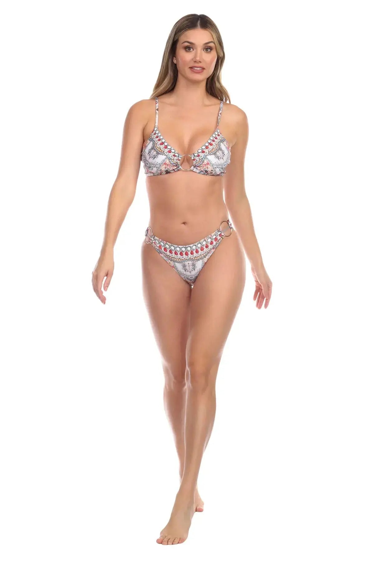 Bralette Top Bikini Set with Center Ring detail lamodaclothings 2-Piece Swim Set