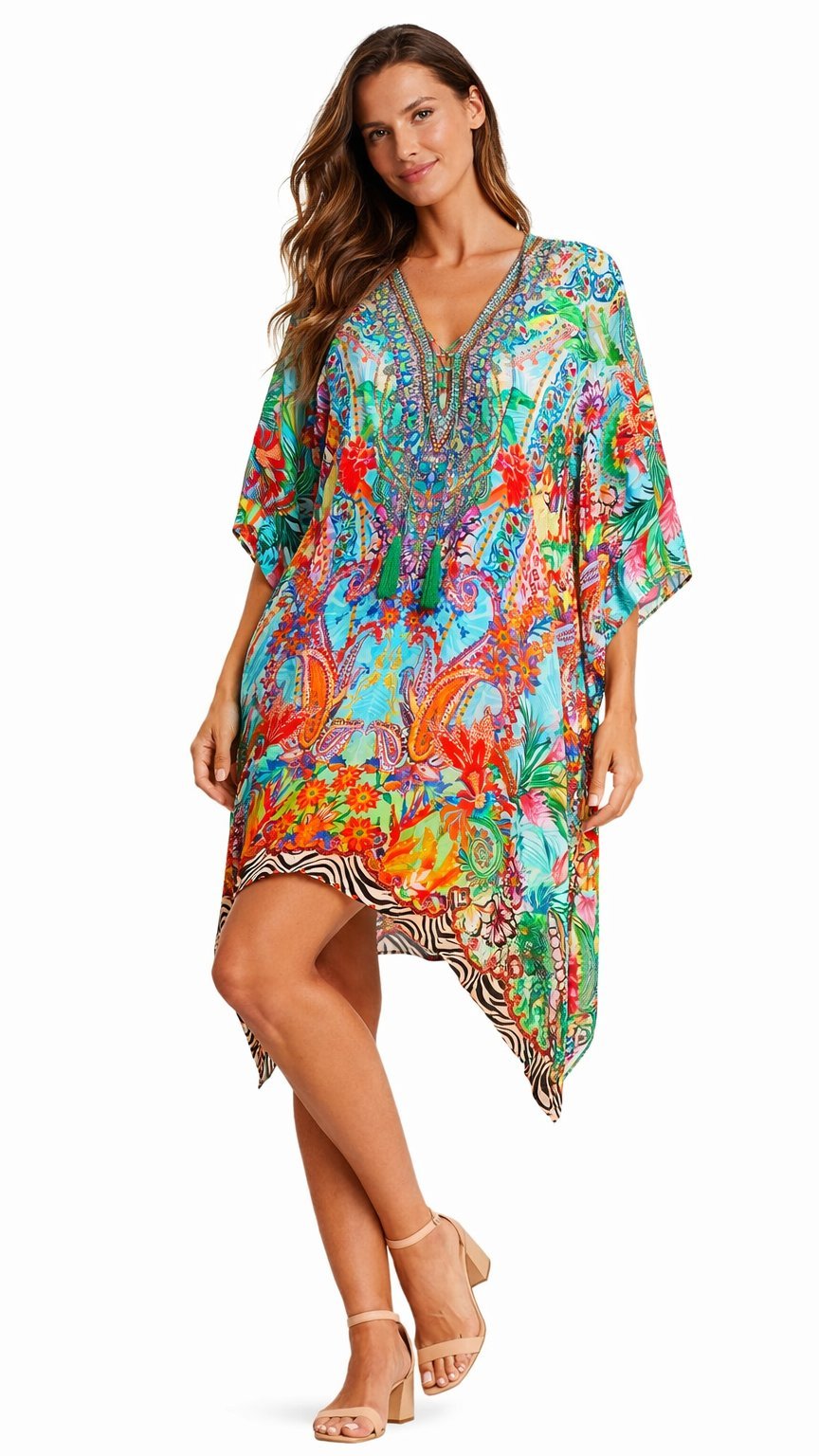 Breezy kaftan maxi dress with a long, loose silhouette, additional view