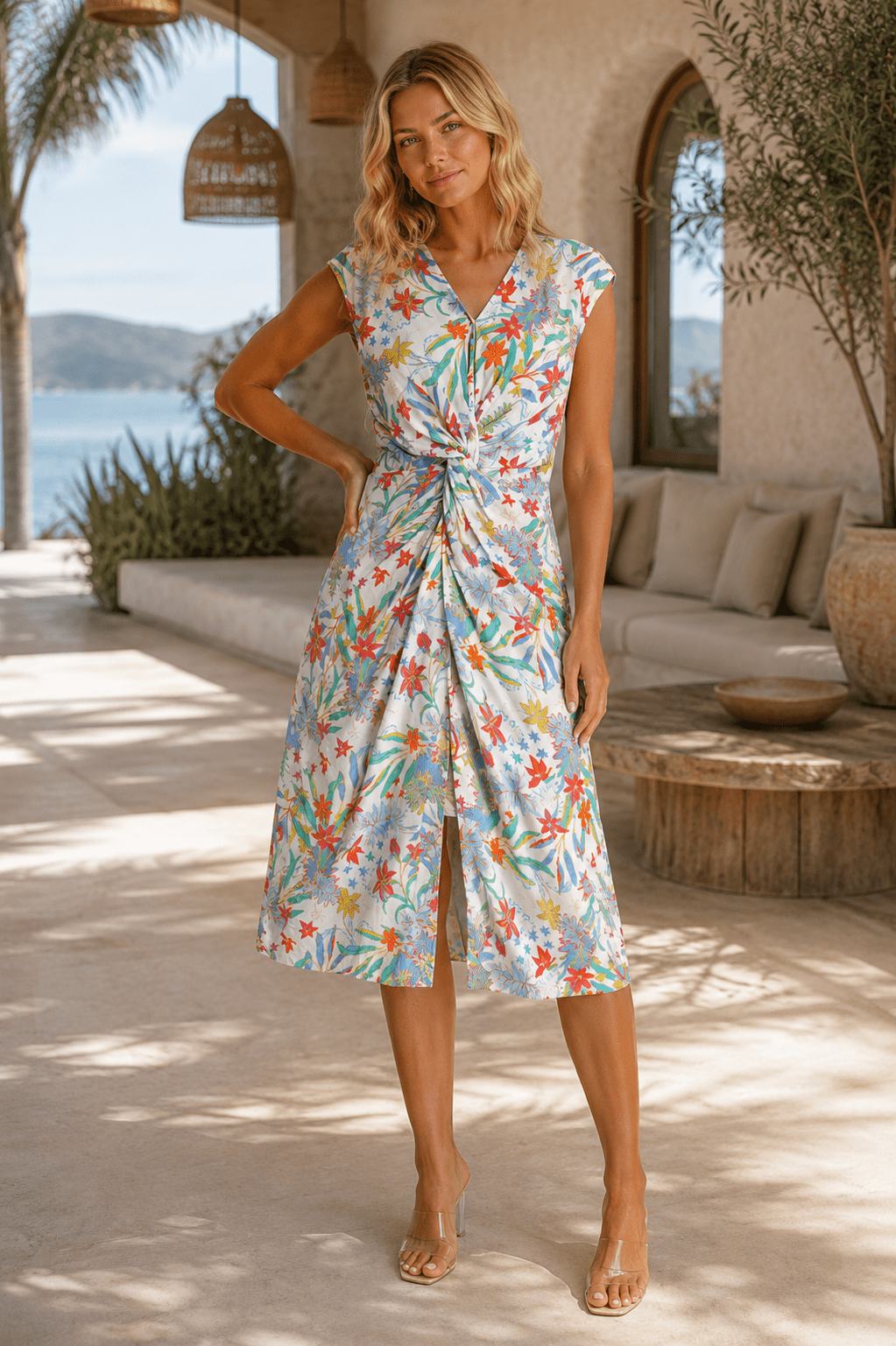 Casual Summer Midi Dress - Premium Resort Wear | Luxury Midi Dress for Vacation & Cruise | Club Moda