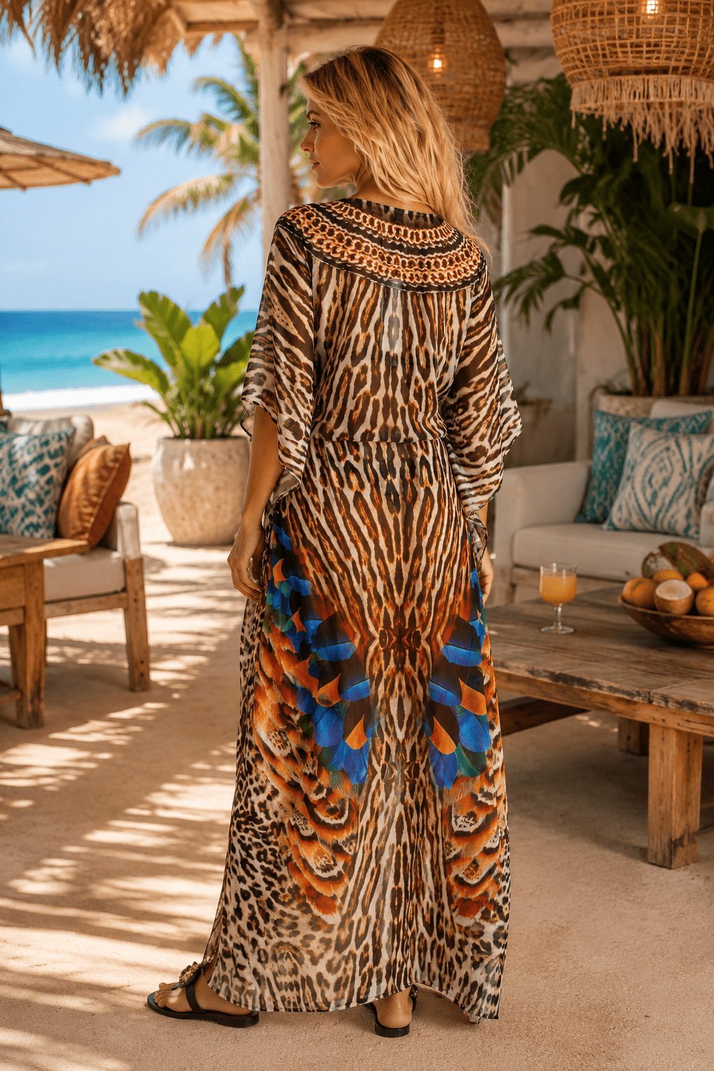 Club Moda Women's Luxuriously Soft Maxi Kaftan - Designer Caftan | Elegant Kaftan Cover Up Dress | Club Moda USA