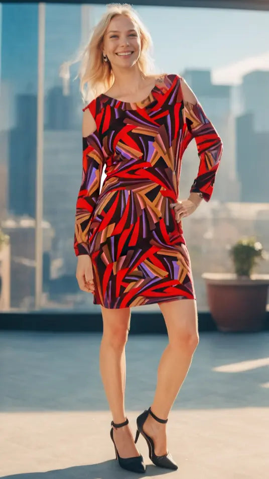 Cold Shoulder Resort Dress for Summer Fun - Designer Dress | Elegant Kaftan Cover Up Dress | Club Moda USA