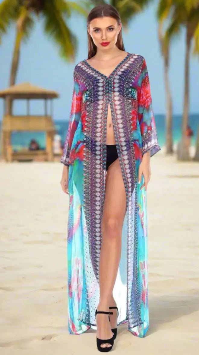Cover-Up Kimonos For Women Available In Multi-Color Prints - Premium Resort Wear | Luxury Kimono for Vacation & Cruise | Club Moda