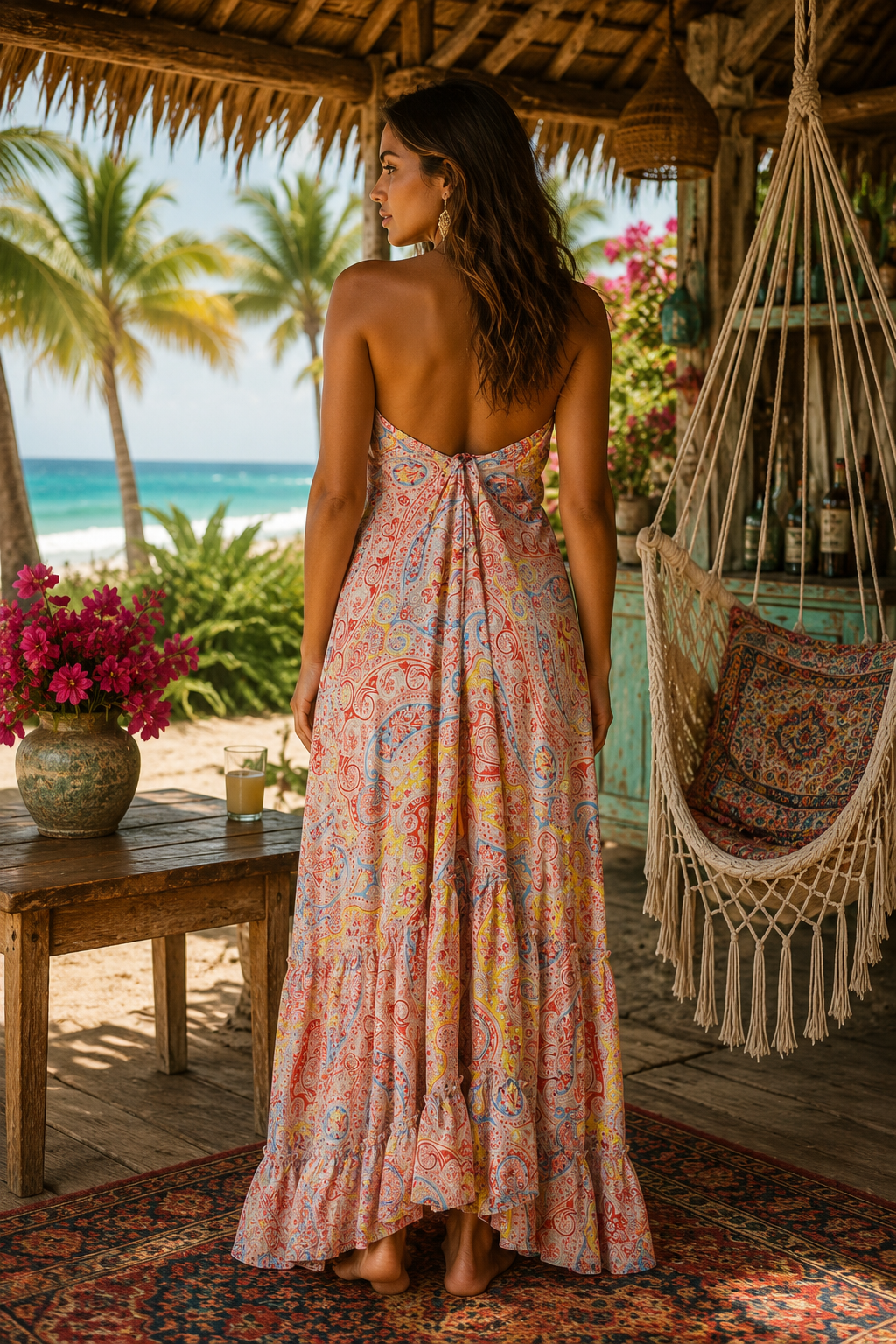 Cute Positano Tropical Maxi Dresses - Side View | Club Moda USA