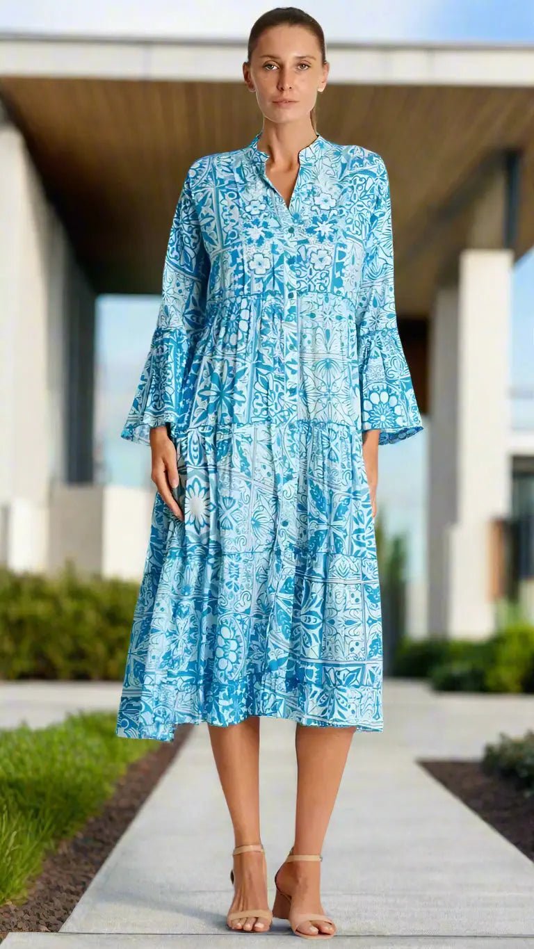 Danae Midi Shirt Dress - Premium Resort Wear | Luxury Shirt Dress for Vacation & Cruise | Club Moda