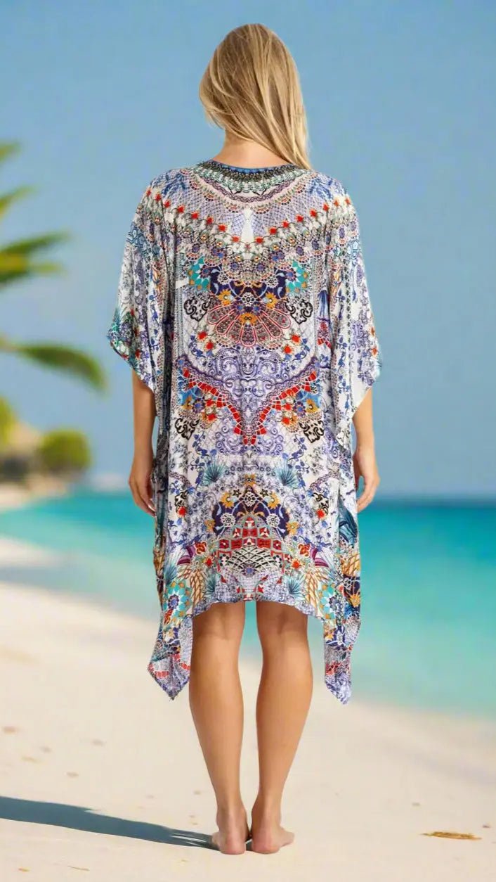 Designer Caftan for the Tropics - Designer Caftan | Elegant Kaftan Cover Up Dress | Club Moda USA