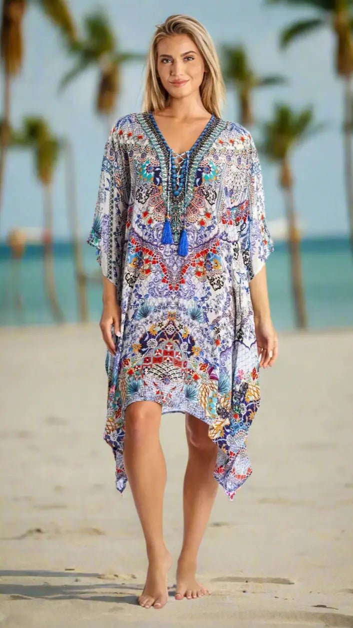 Designer Caftan for the Tropics - Premium Resort Wear | Luxury Caftan for Vacation & Cruise | Club Moda