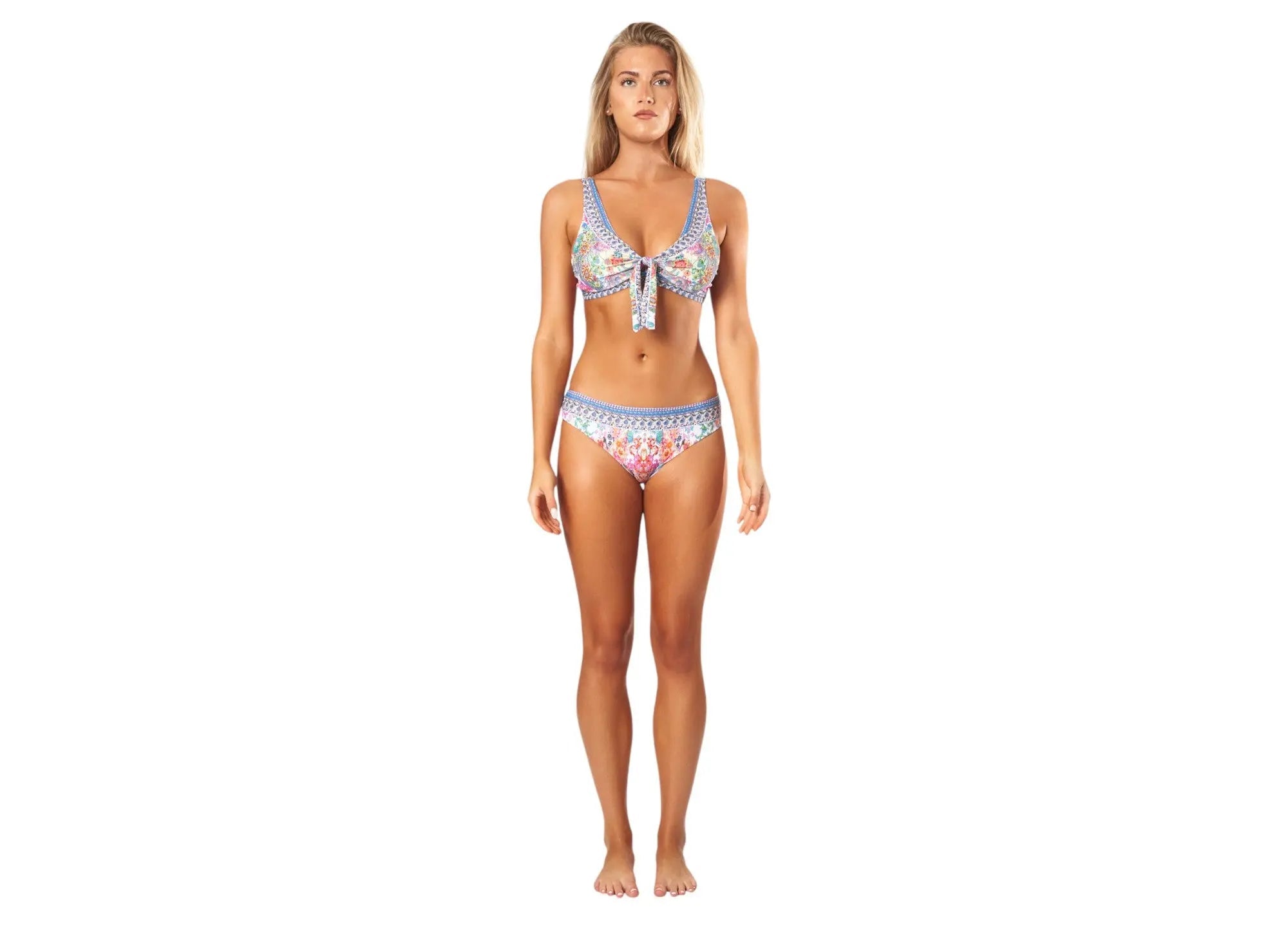 Eden Garden Printed Embellished Bikini 2pc Set La Moda Clothing