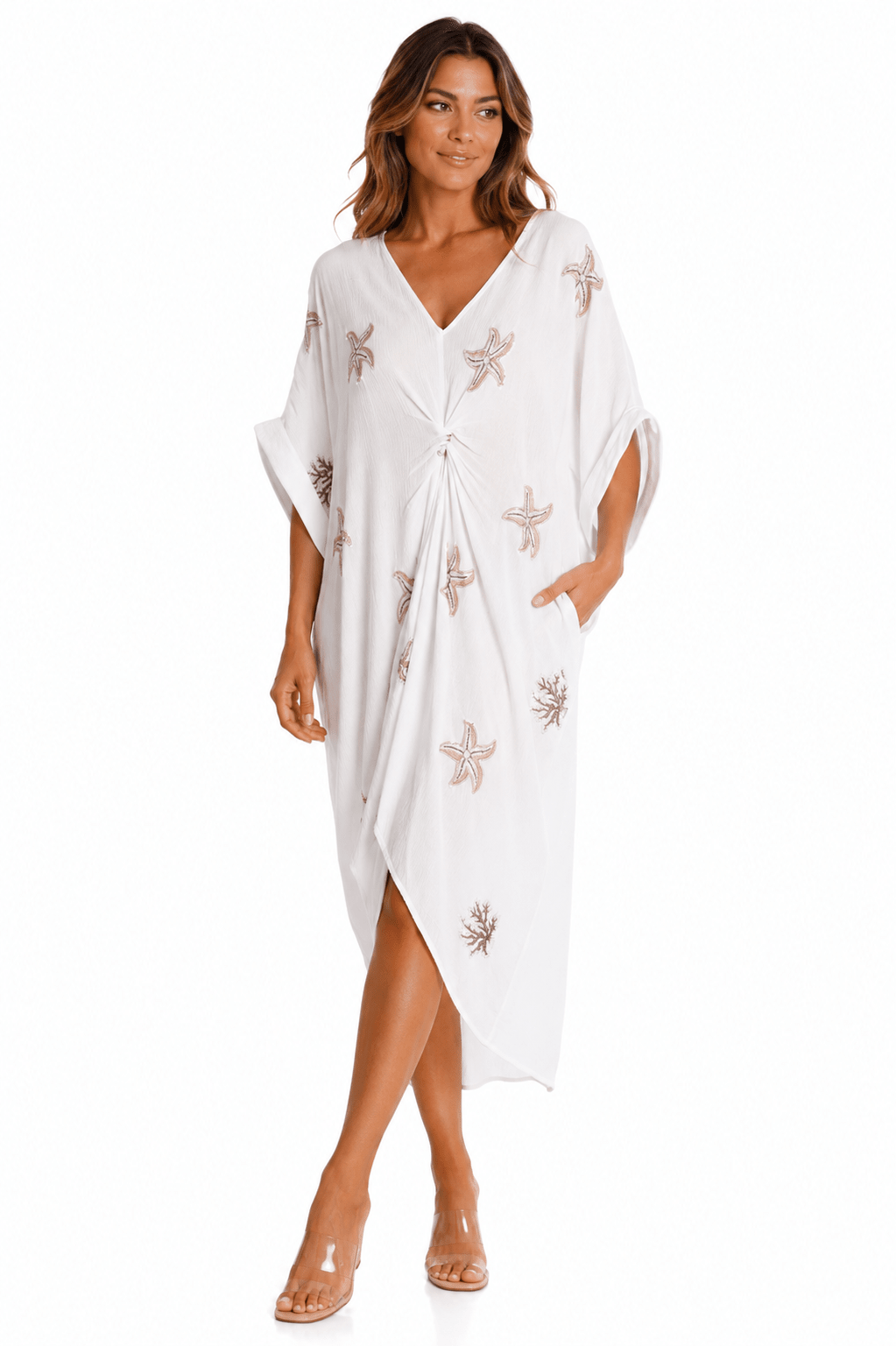 Front-Knot Caftan Dress