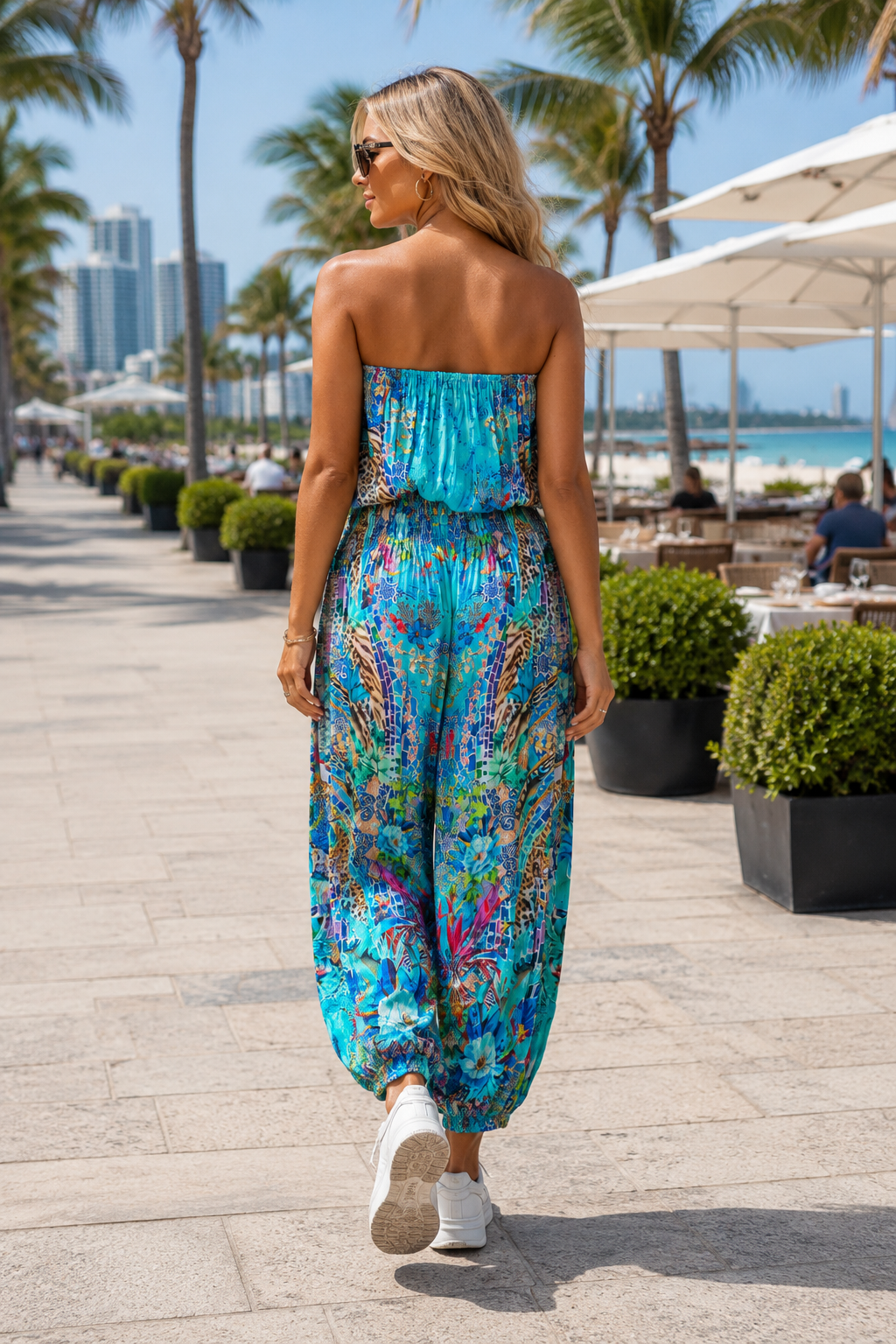 Garden Hippie Bohemian Jumpsuits with Front Pockets - Designer Jumpsuit | Elegant Kaftan Cover Up Dress | Club Moda USA