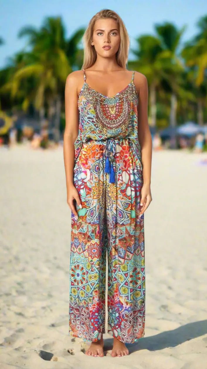 Island Resort Co Ord Pant Set - Designer Co-ord Set | Elegant Kaftan Cover Up Dress | Club Moda USA