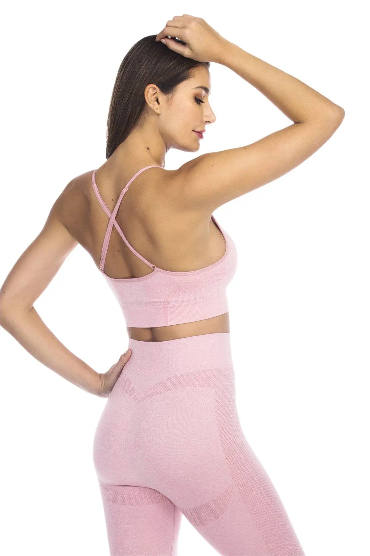 Club Moda Cross Back Scoop Neck Padded Sports Bra - La Moda Clothings