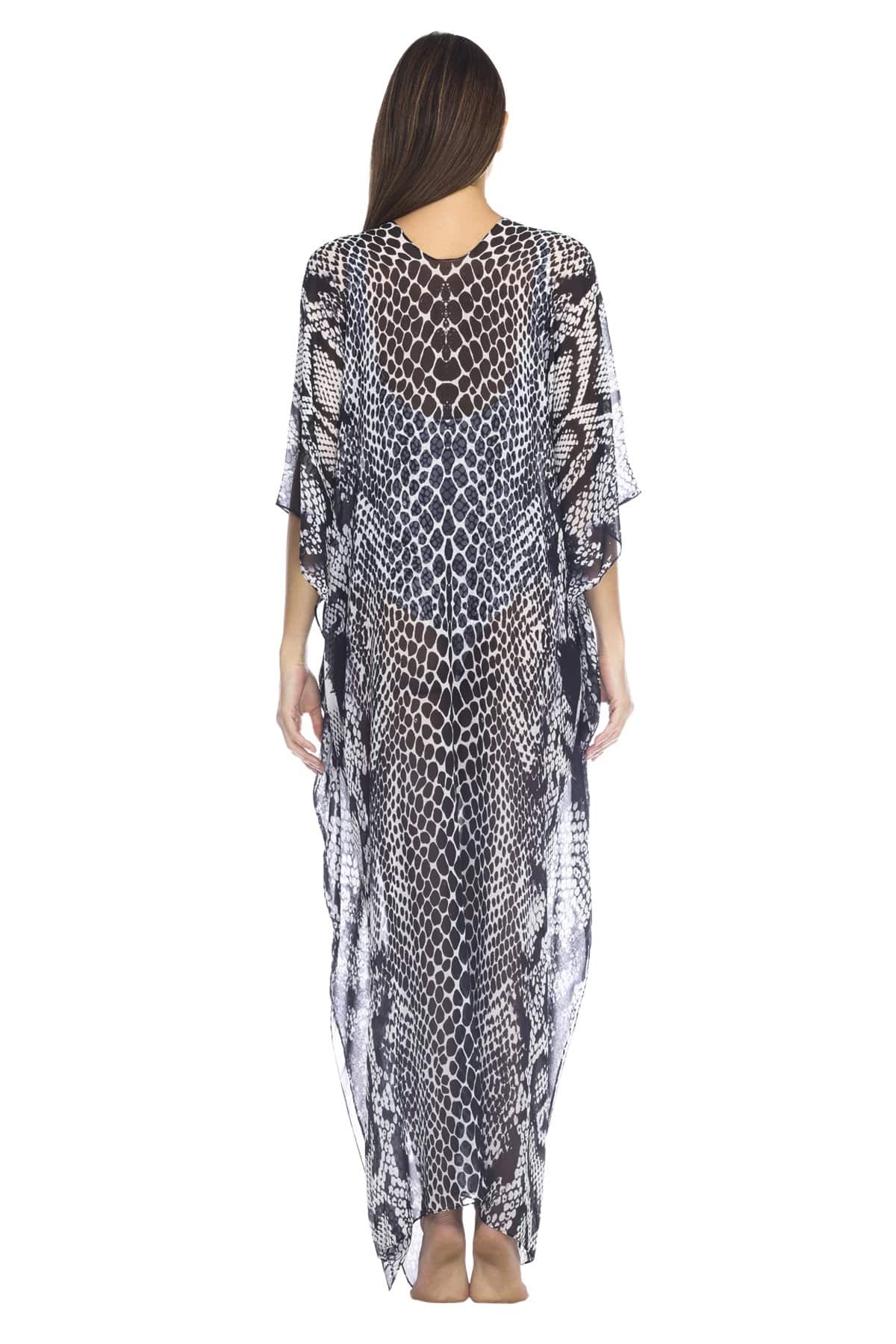 Front Open Maxi Kaftan - Side Drape Maxi Kaftan - La Moda Clothings