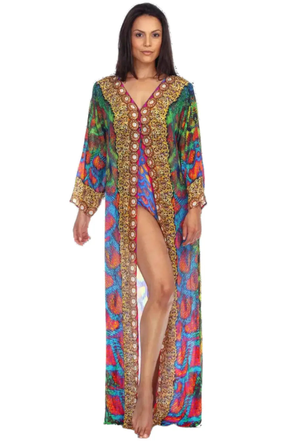 Wholesale Cover-Up Kimonos For Women In Multi-Color Made From Imported Polyester - La Moda Clothings
