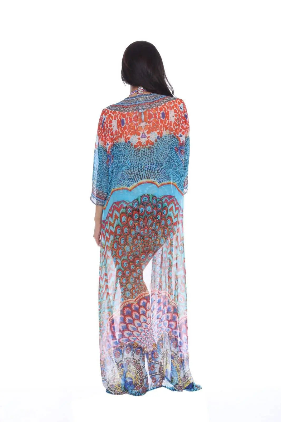 Wholesale Designer Swimwear Cover Up Kimonos For Women In Multi-Color Prints In Imported Polyester - La Moda Clothings