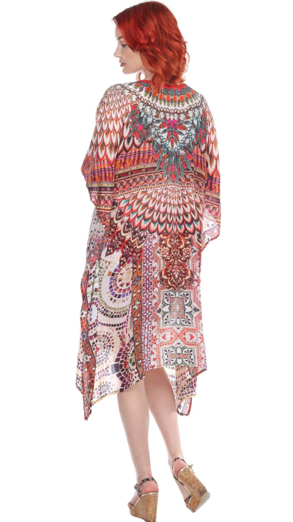 Designer Women's Beach Kaftan Dress in Viscose Silk - La Moda Clothings