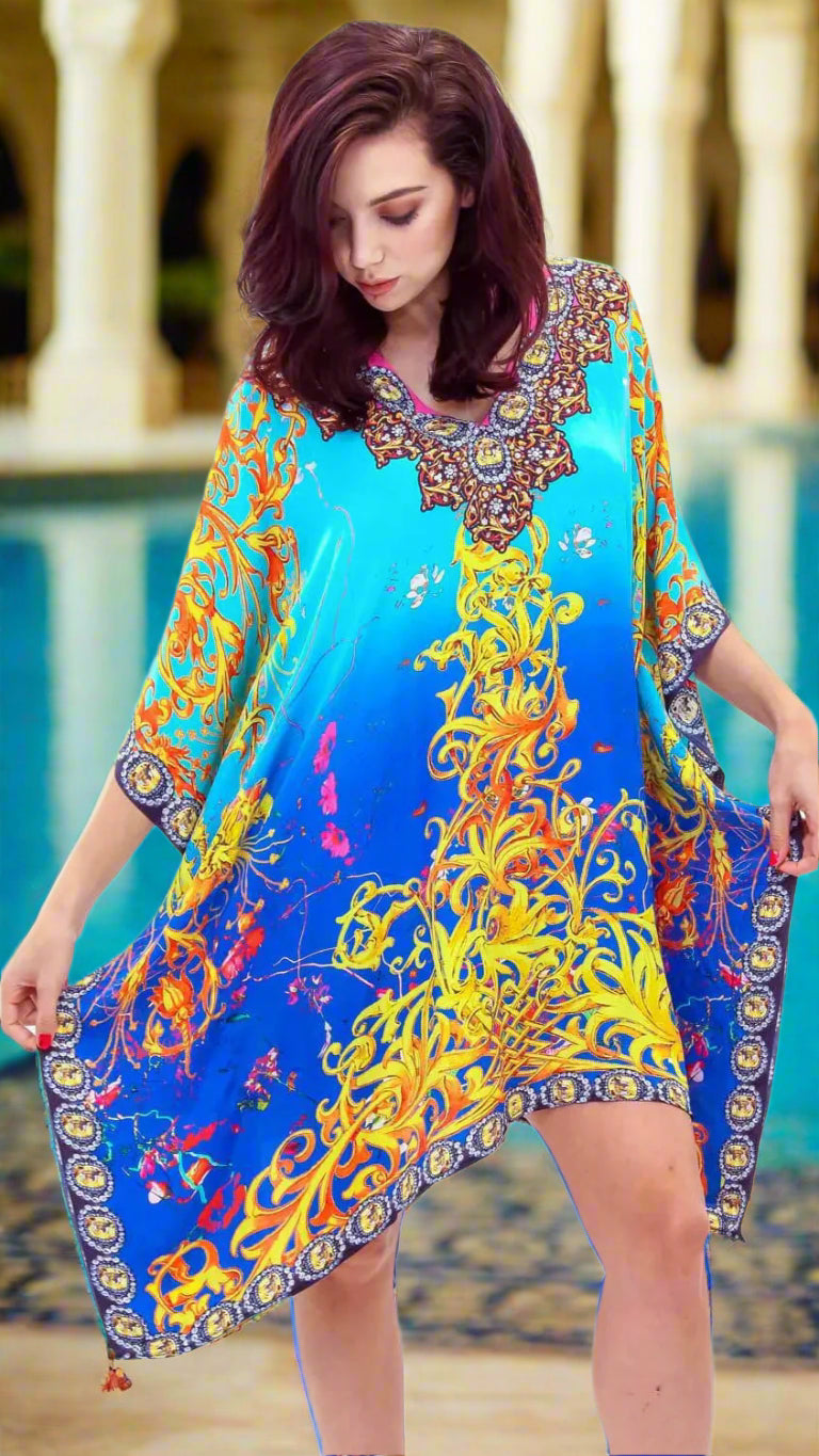 woman wearing caftan by La Moda Clothing