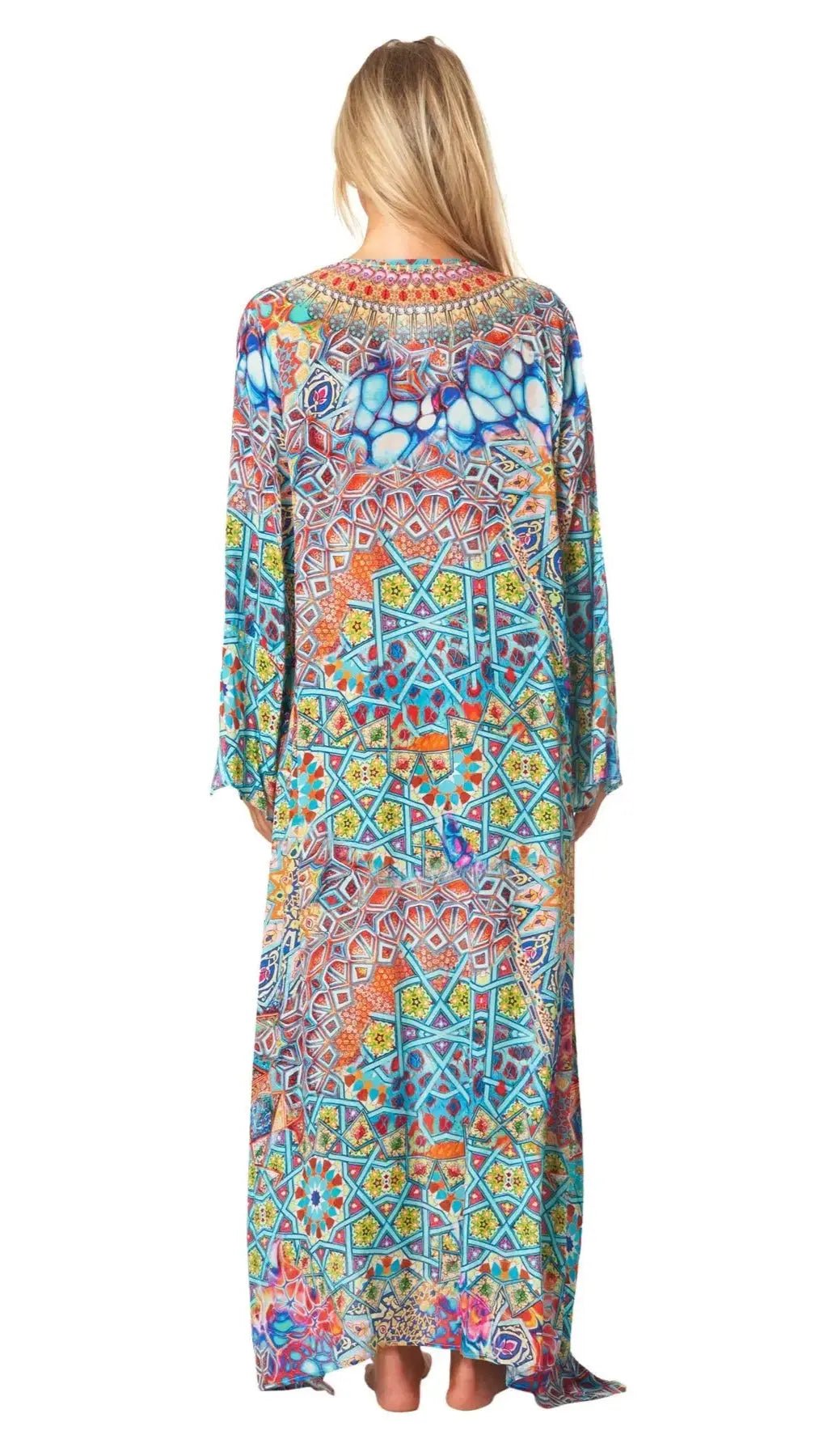 Long Caftan Dress with Sleeves for Cruises and Tropical Vacations La Moda Clothings Long Caftans