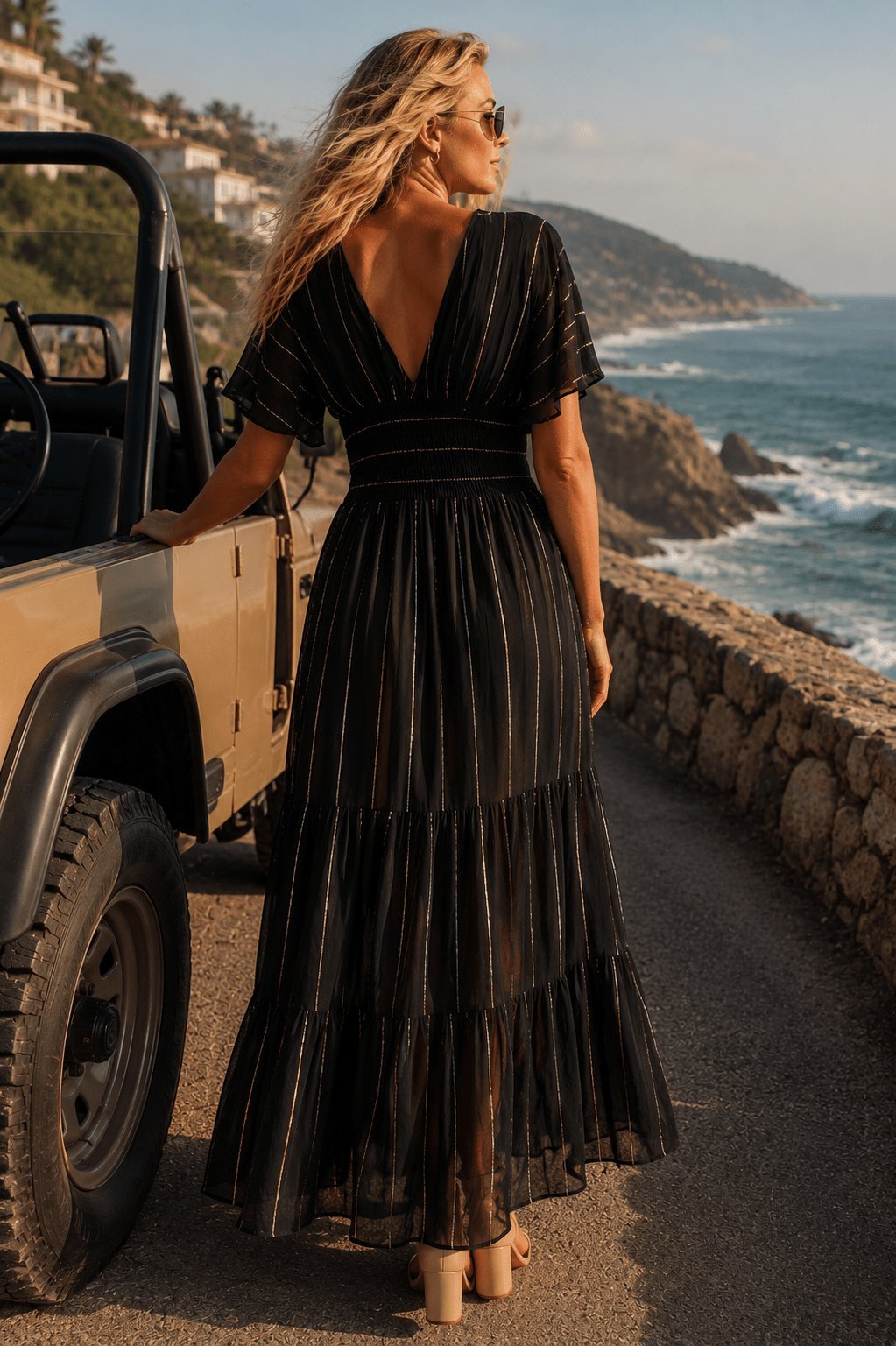 Maxi Cruise Dress - Designer Beach Dress | Elegant Kaftan Cover Up Dress | Club Moda USA