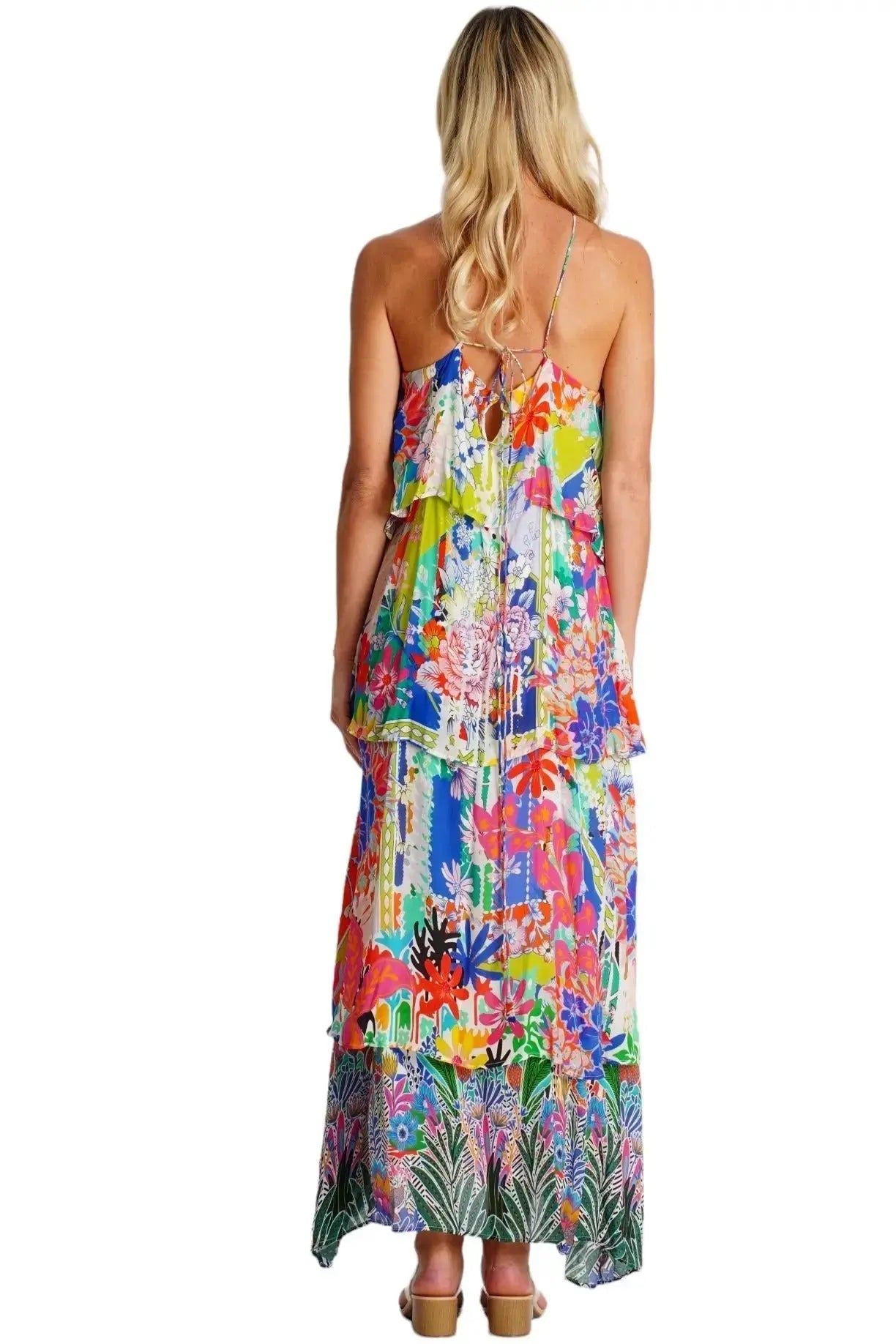 Maxi dress in a long, full-length resort cut, alternate view