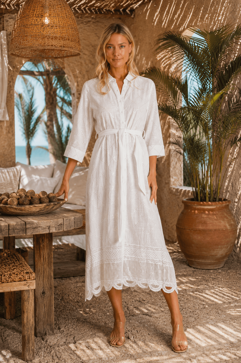 Maxi Shirt Dress — White