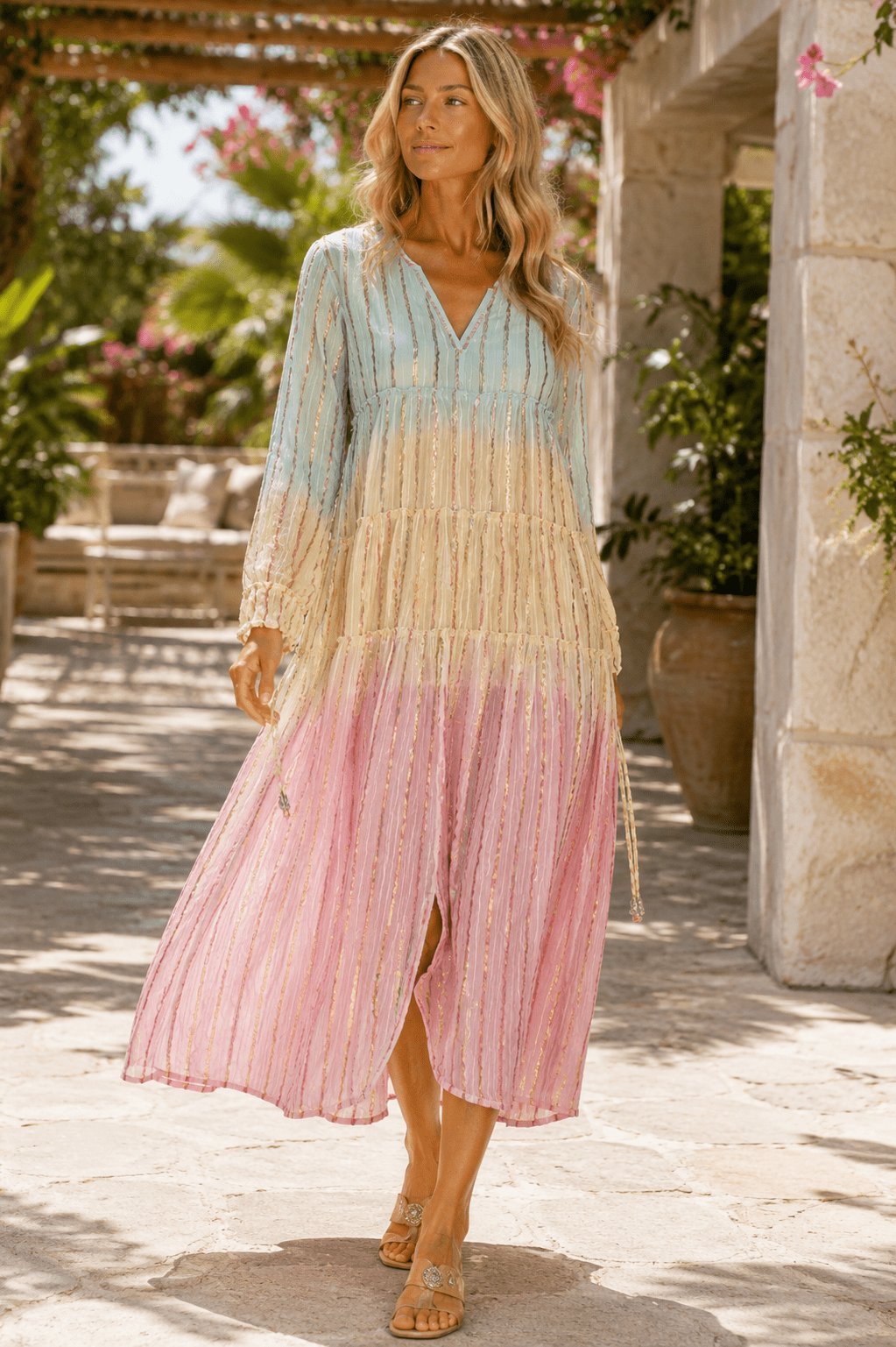 Ombre Embroidered Shirtdress Beach Cover-Up - Premium Resort Wear | Luxury Shirt Dress for Vacation & Cruise | Club Moda