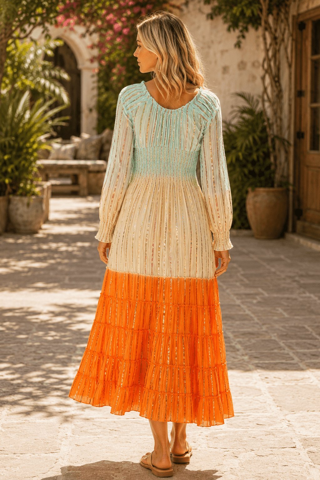 Ombre Tiered Boho Maxi Dress