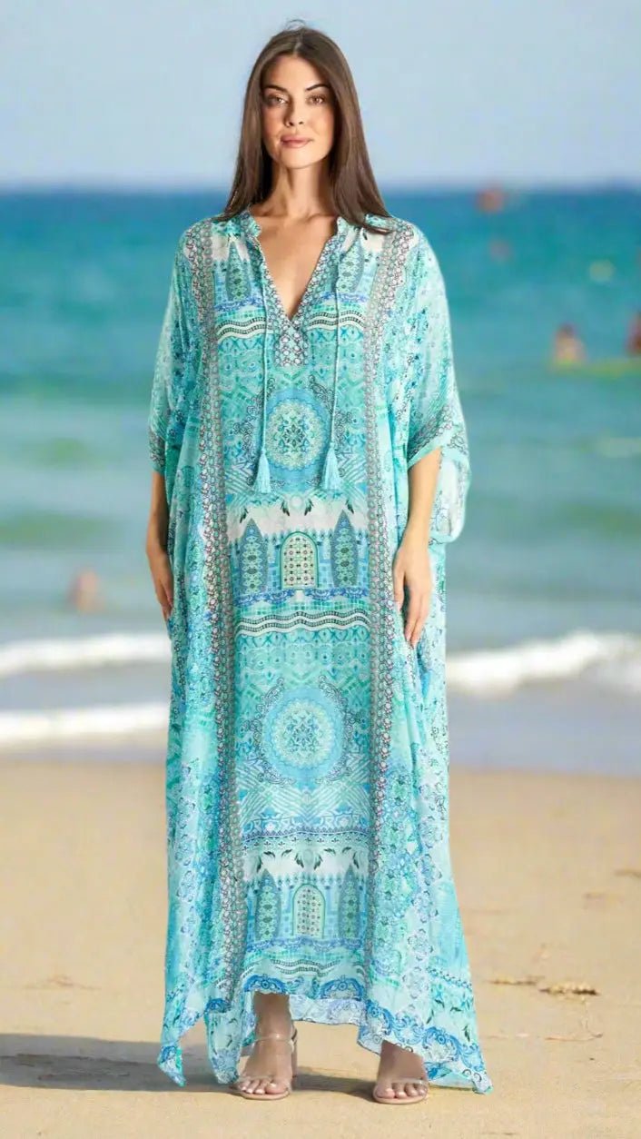 Oversized Boho Maxi Caftan - Designer Caftan | Elegant Kaftan Cover Up Dress | Club Moda USA