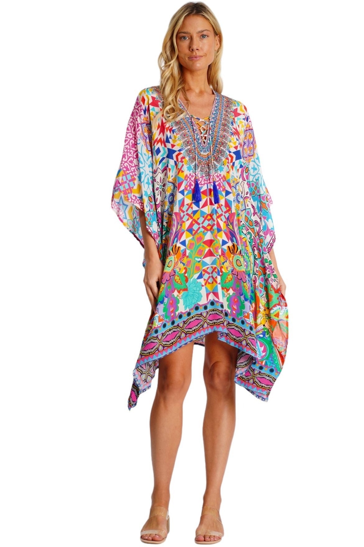 Resort kaftan dress in a beach cover-up style, additional view