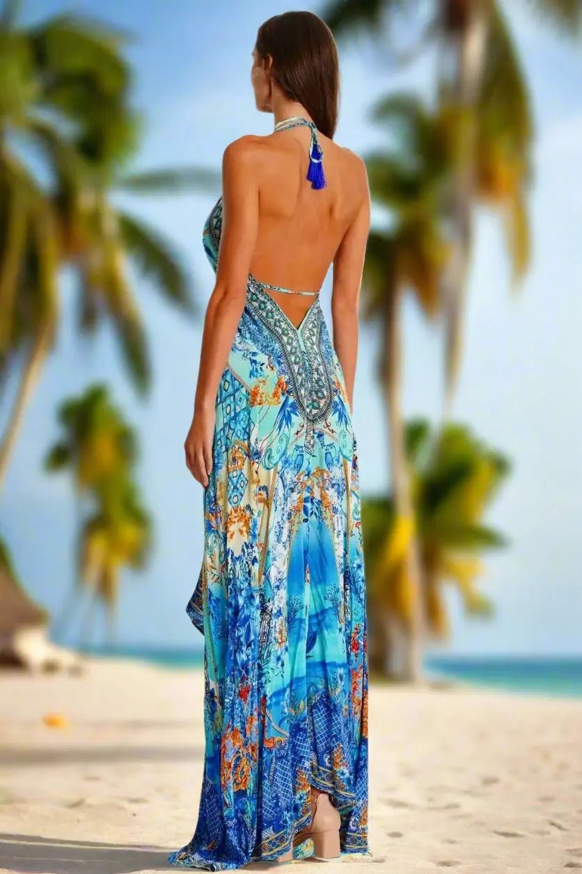 Resort Maxi Dress — Style 4 - Designer Maxi Dress | Elegant Kaftan Cover Up Dress | Club Moda USA