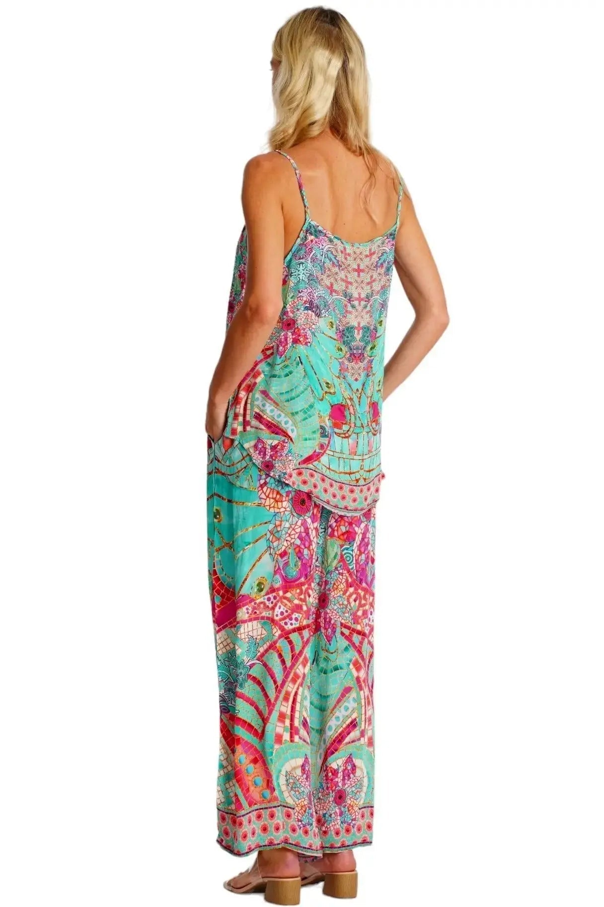 Resort Tops and Pants Set - Designer Co-ord Set | Elegant Kaftan Cover Up Dress | Club Moda USA