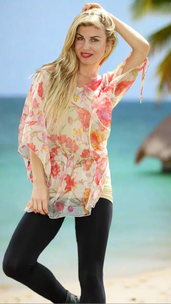 Sheer Chiffon Tunics - Look Elegant this Summer - Designer Tunic | Elegant Kaftan Cover Up Dress | Club Moda USA