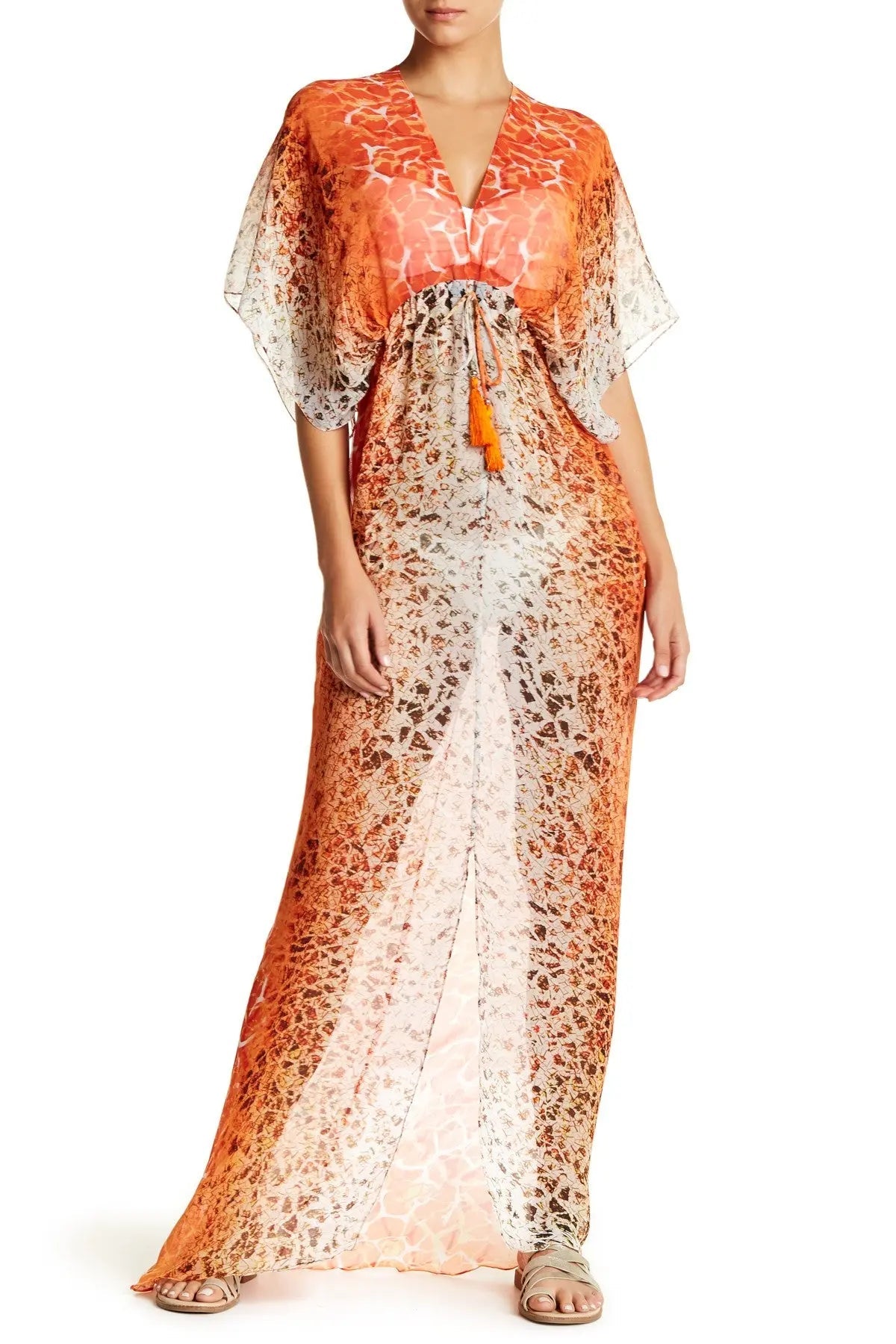 Sheer Long Kaftan Beachwear Cover Up lamodaclothings