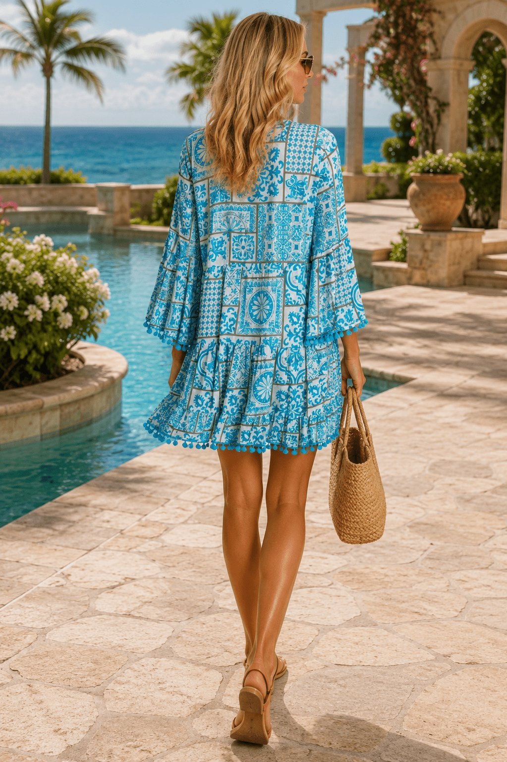 Shirt Dress Cover Up - Designer Shirt Dress | Elegant Kaftan Cover Up Dress | Club Moda USA