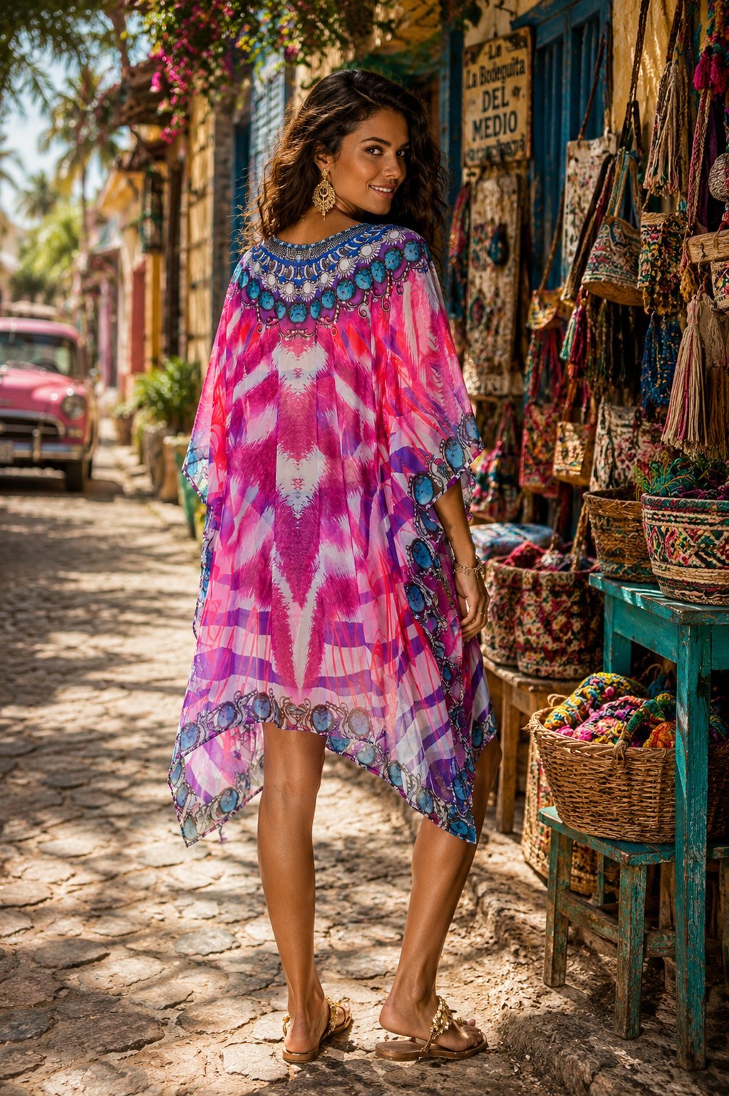Short Luxury Caftan - Designer Caftan | Elegant Kaftan Cover Up Dress | Club Moda USA