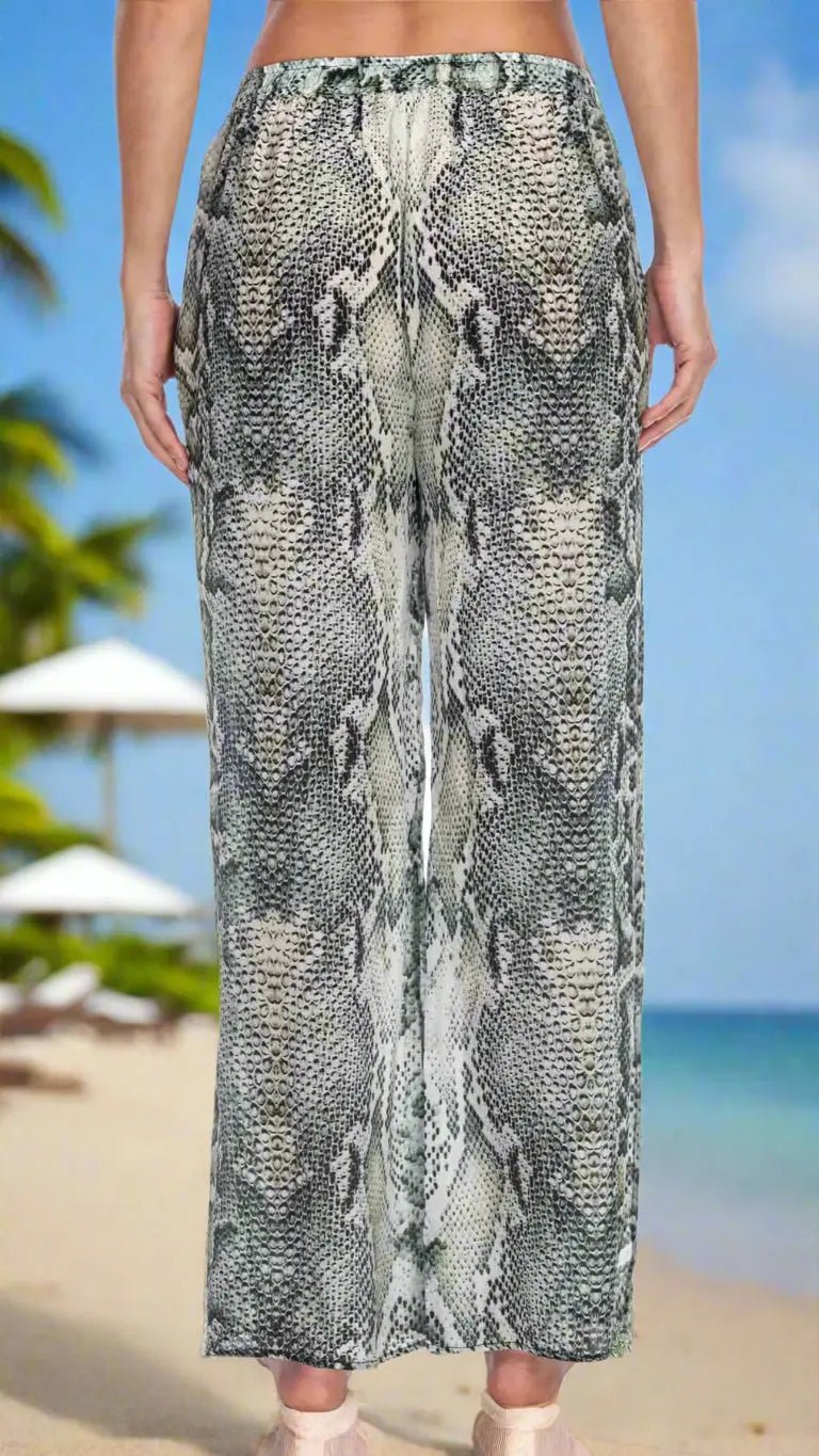 Snake Print Pants - Designer Dress | Elegant Kaftan Cover Up Dress | Club Moda USA