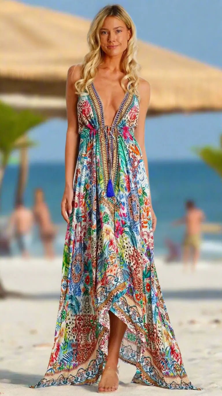 Summer Halter Dress - Premium Resort Wear | Luxury Maxi Dress for Vacation & Cruise | Club Moda