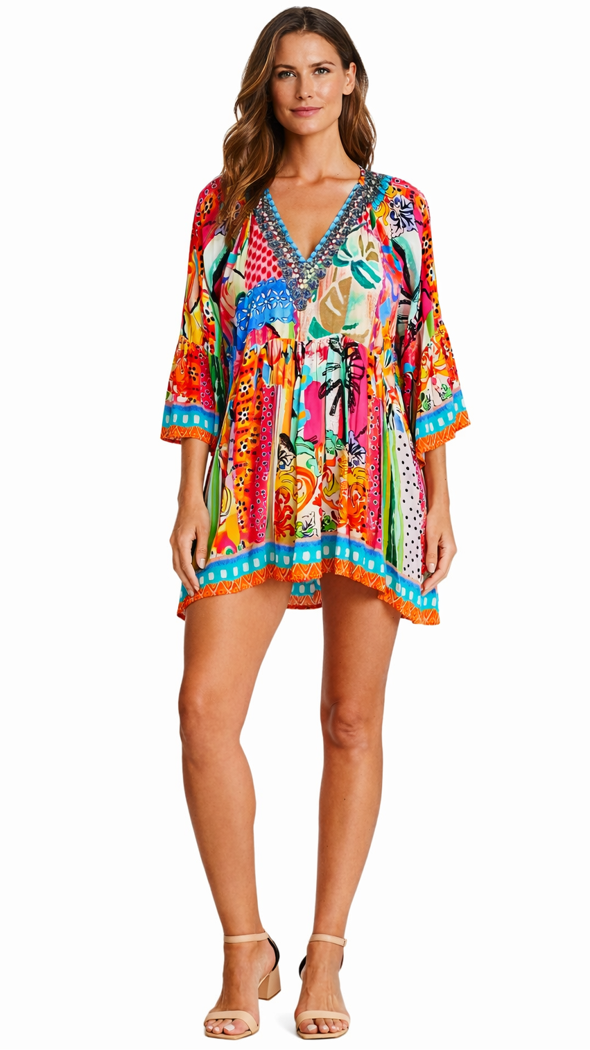 Tropical Mini Dress - Front View | Club Moda USA