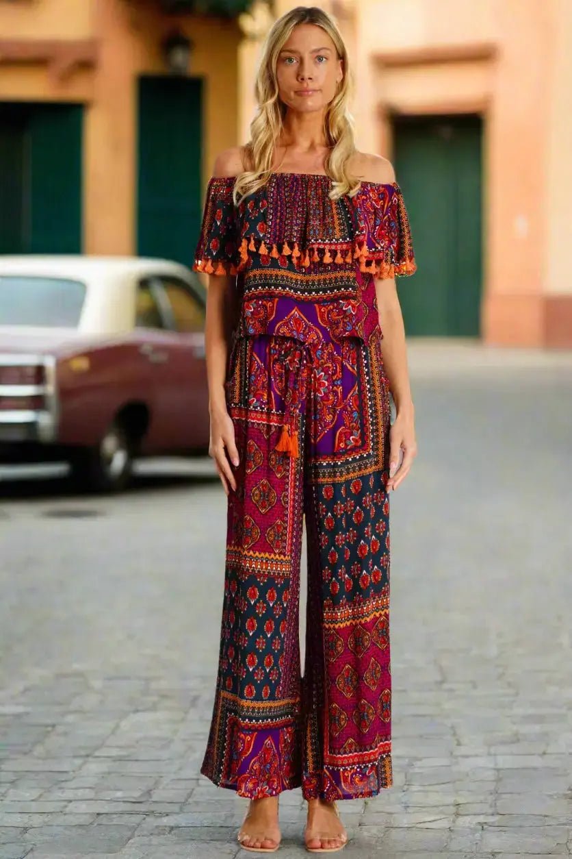 Two-Piece Beach Sets - Vacation Sets for Women - Designer Co-ord Set | Elegant Kaftan Cover Up Dress | Club Moda USA