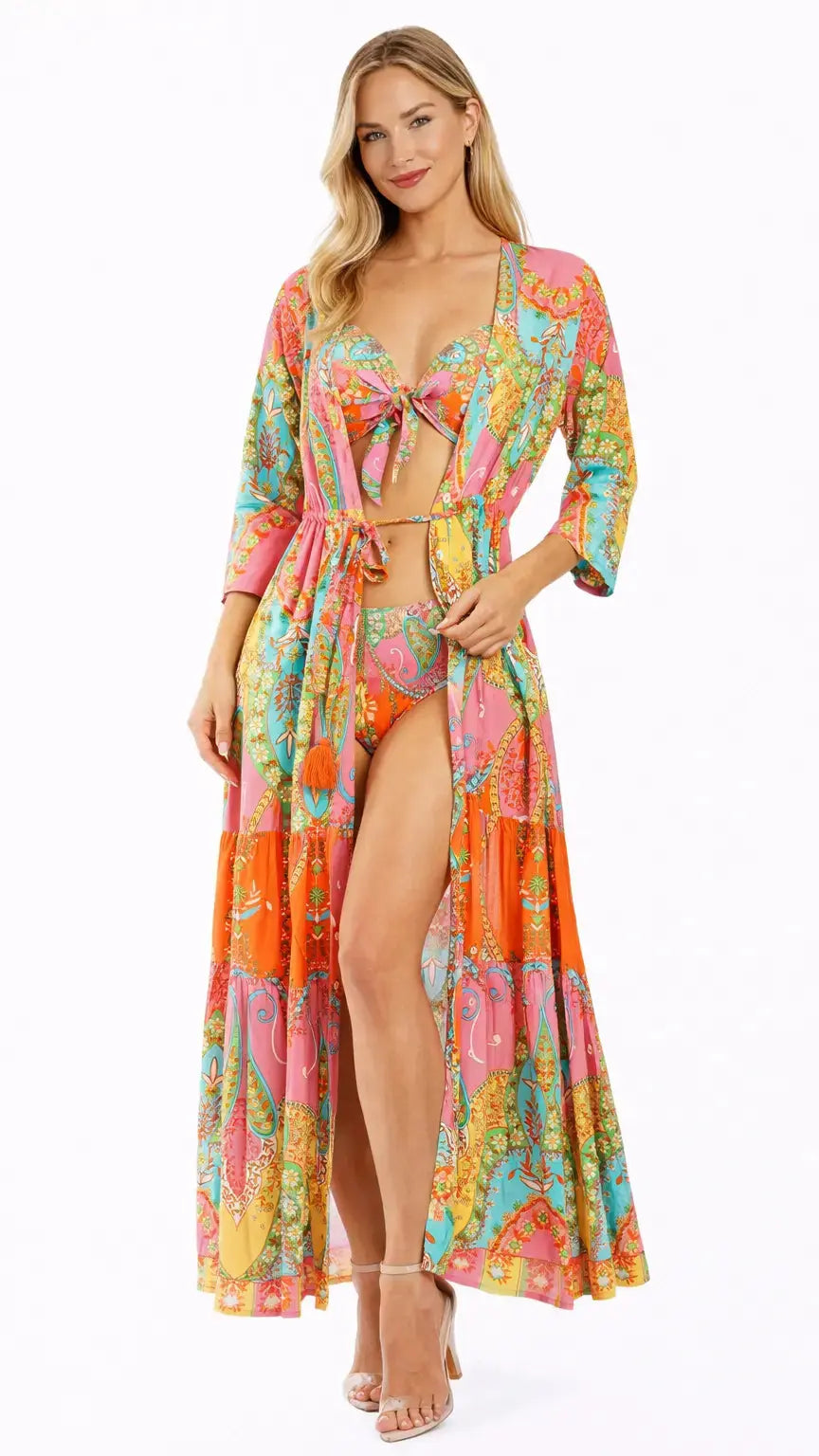 Vibrant Paisley Maxi Shirt Dress – Luxury Resort Wear Cover Up | Club Moda Club Moda Dresses