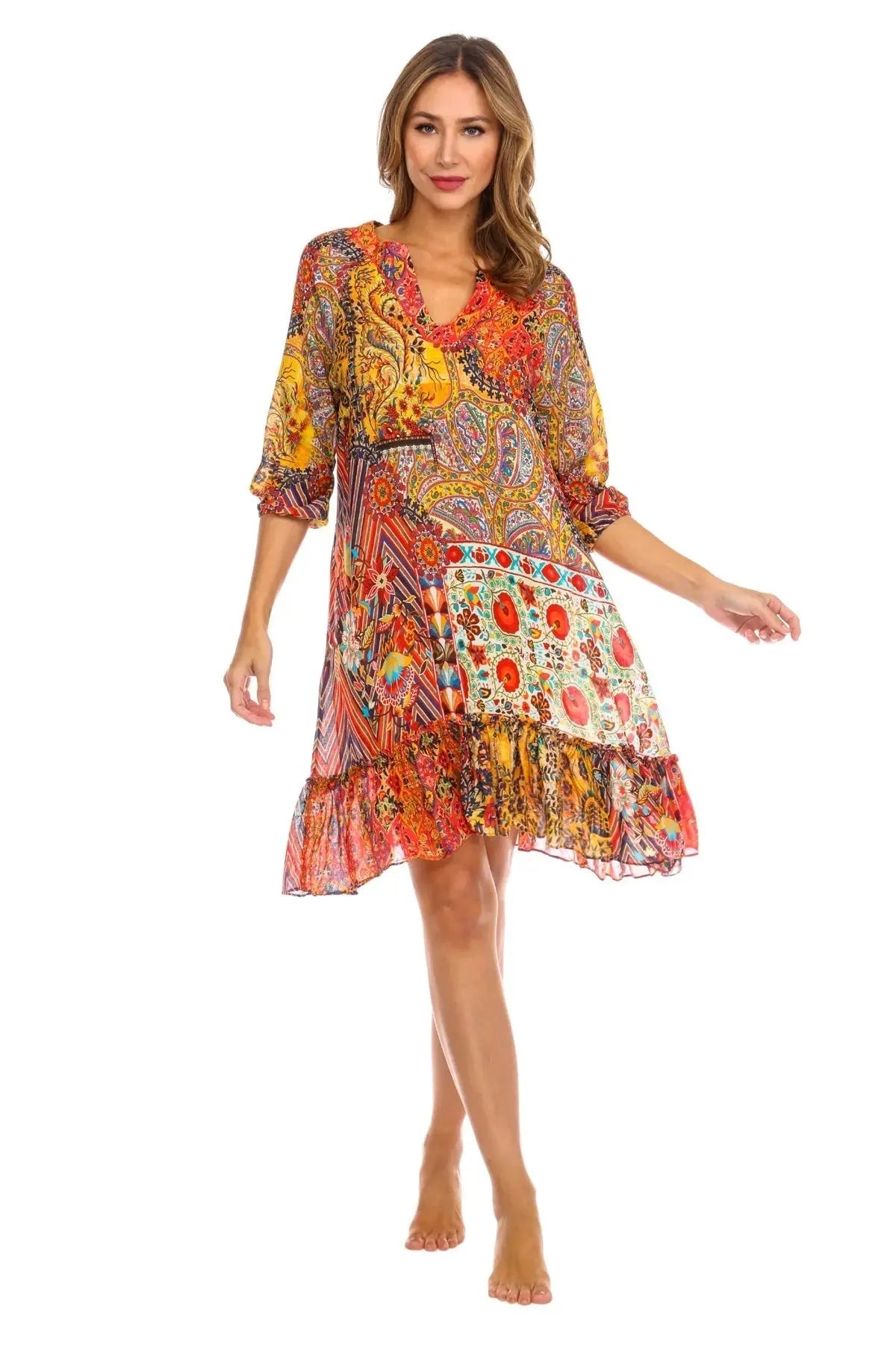 Women Bohemian Vintage Printed Ethnic Style Summer Dress La Moda Clothings