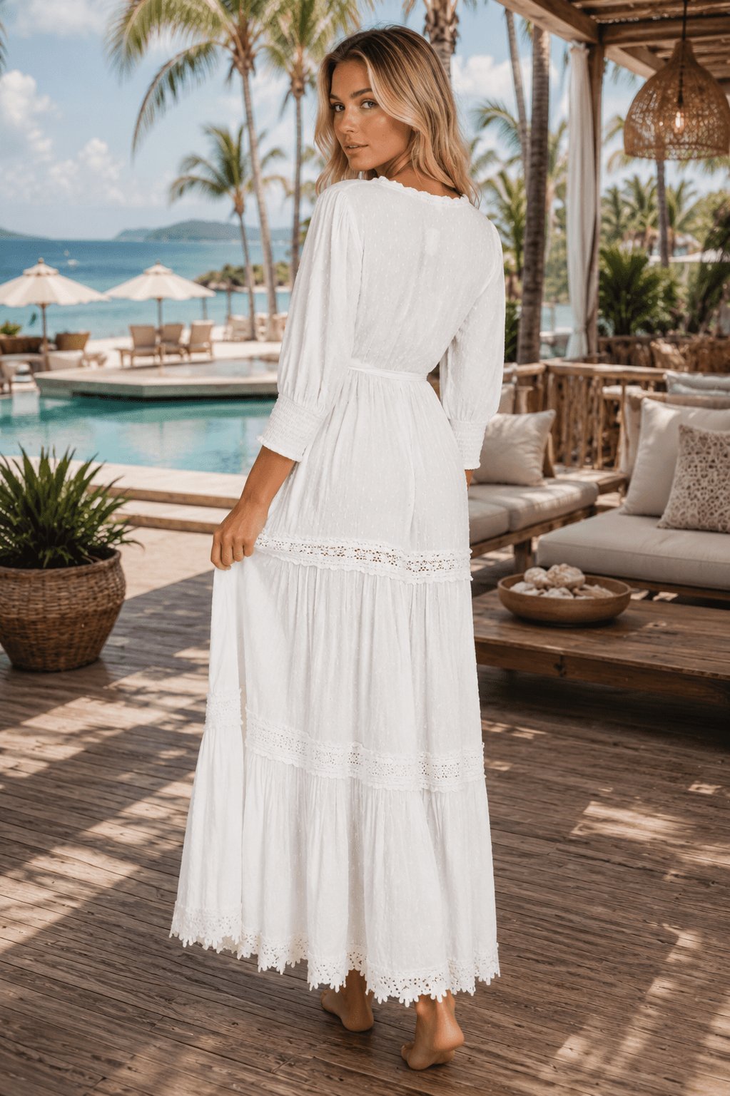 Wrap Maxi Dress - Designer Maxi Dress | Elegant Kaftan Cover Up Dress | Club Moda USA