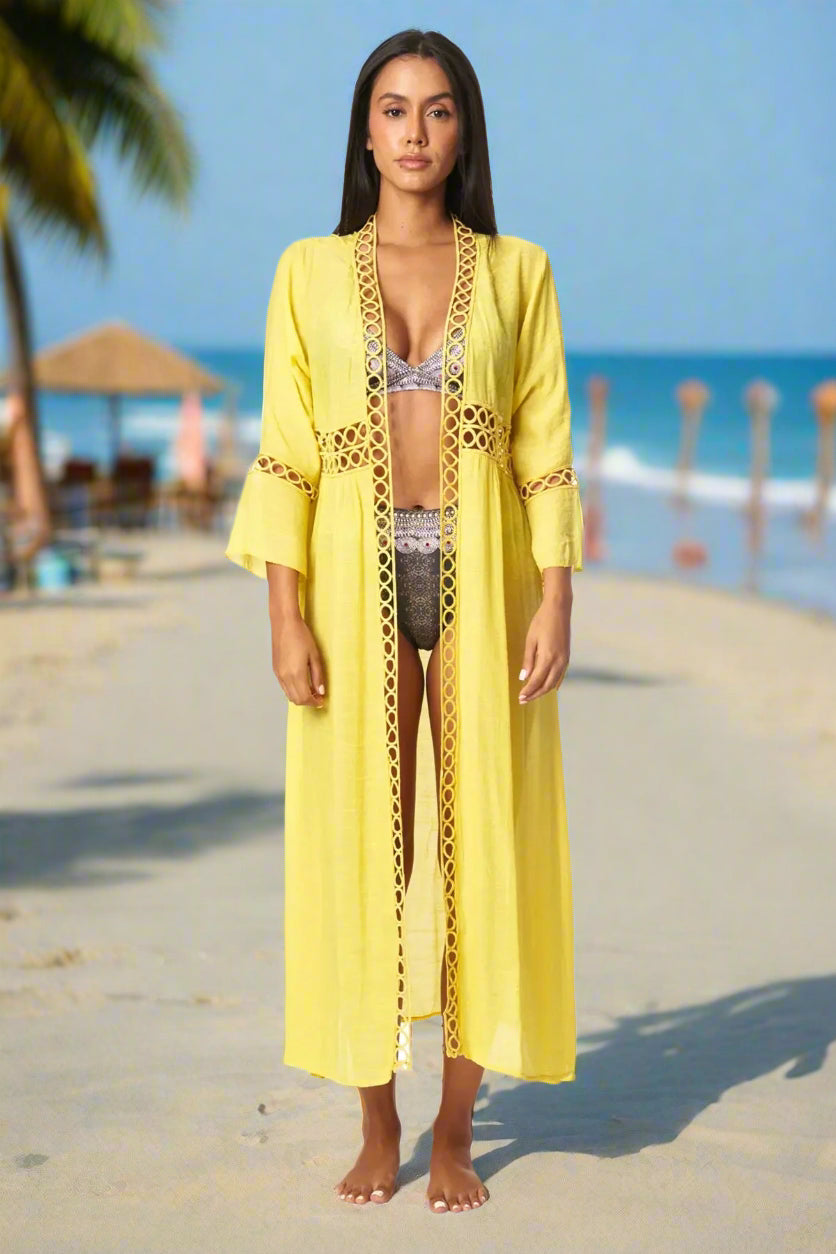 Boho Inspired Beach Maxi Kimono - La Moda Clothing
